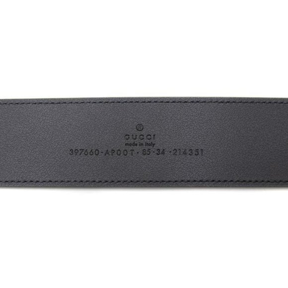 Gucci Leather Black with Double G Buckle 85 34 397660 (Sku 6919) Belt main image 4